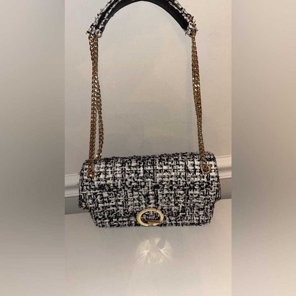 Sandro Yza Tweed Shoulder Bag
